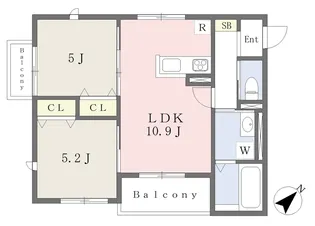 villa al mare加古川駅前【201号室】の間取り