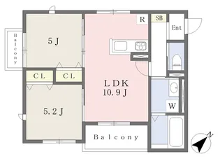 villa al mare加古川駅前【301号室】の間取り