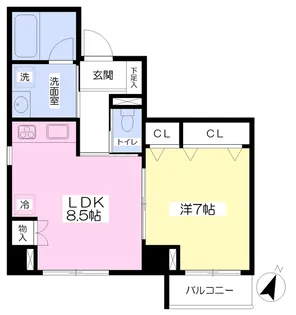 ヴィータ フェリーチェ【205号室】の間取り