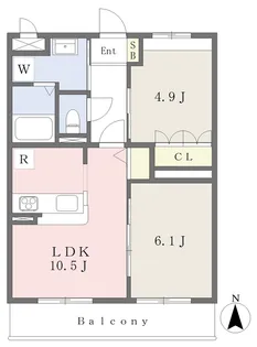ガーネットハウス【105号室】の間取り
