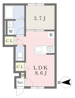 Onestep鷹子【103号室】の間取り
