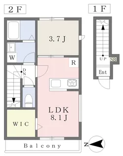 Onestep鷹子【201号室】の間取り