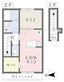 Onestep鷹子【202号室】の間取り