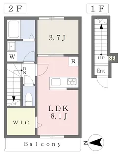 Onestep鷹子【205号室】の間取り