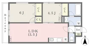 ルミエール ニイゾ【105号室】の間取り