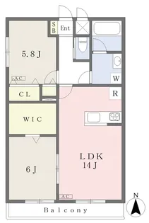 ルミエール ニイゾ【103号室】の間取り