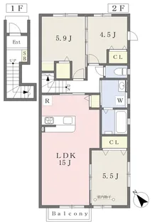 コンフォート中野【201号室】の間取り