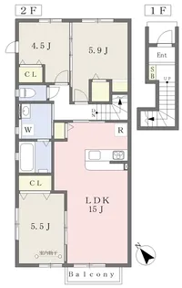コンフォート中野【202号室】の間取り
