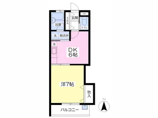 レオハイツヨコタ【102号室】の間取り