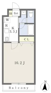 フットマーク【207号室】の間取り