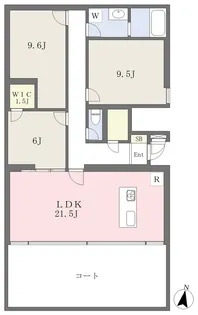 HARVEY RESIDENCE日和【B-1号室】の間取り