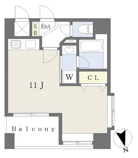 オスト・ヴォルケ東雲【202号室】の間取り