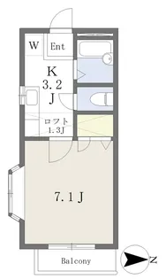 エクセルシャトー菱沼【201号室】の間取り