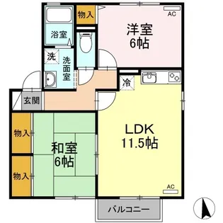 ヴェル フレール C棟【201号室】の間取り