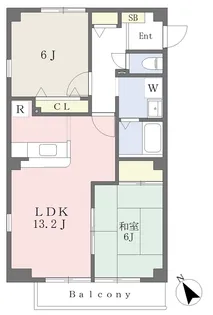 フォブールたまい【203号室】の間取り
