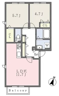 ベルヴィレッジ鴻仏目ⅡA棟【202号室】の間取り