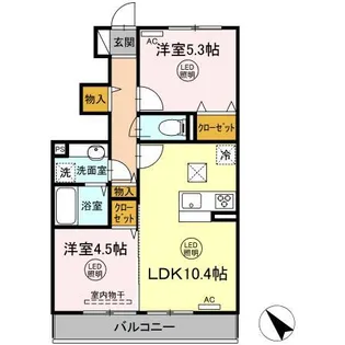 Niji−cort【102号室】の間取り