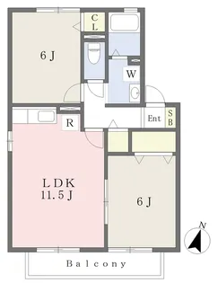 エポカルC棟【202号室】の間取り