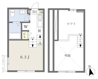 chalet船橋本町【201号室】の間取り