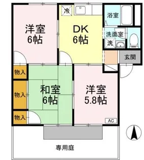ルミエール22 B棟【101号室】の間取り