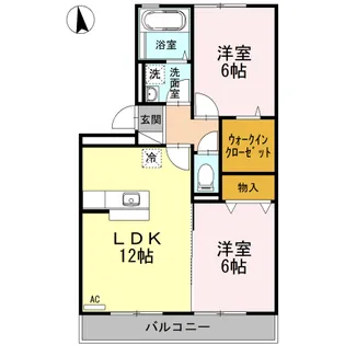 ジュネス針田 B棟【206号室】の間取り