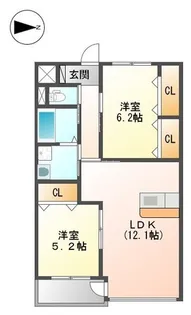 ユニヴァリィ フクミ【303号室】の間取り