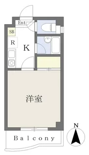 ヴィル・ヌーブS【403号室】の間取り