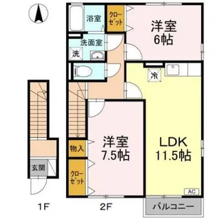 アランシア A棟【103号室】の間取り