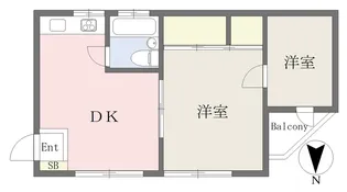 ヴィラ・アンソレイエ萱町【402号室】の間取り