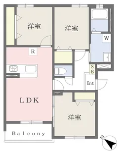 Muu.朽網駅北【102号室】の間取り