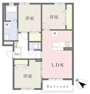Muu.朽網駅北【107号室】の間取り
