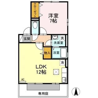 ソレーユ高岡 C棟【101号室】の間取り
