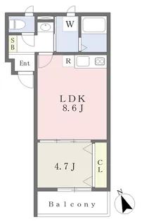 MISTRAL手柄山平和公園駅前【304号室】の間取り