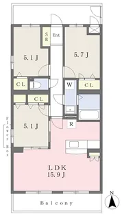 ブラン・ノワール赤坂【501号室】の間取り
