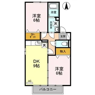 サニーハイツ B棟【205号室】の間取り