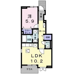 カサブランカ Ⅱ【105号室】の間取り