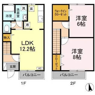 クレマンティーヌ B棟【102号室】の間取り