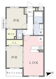 プロスペレ浜町【108号室】の間取り