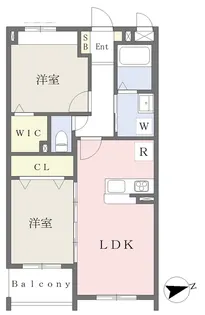 プロスペレ浜町【206号室】の間取り