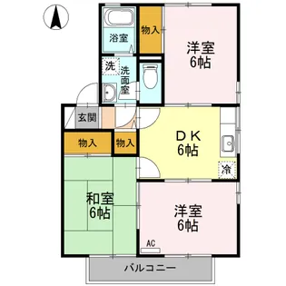 ハイカムール鴨川 B棟【201号室】の間取り