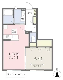 シャーメゾンヒルズD【103号室】の間取り