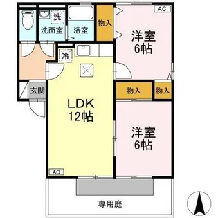 プレジャー C棟【102号室】の間取り