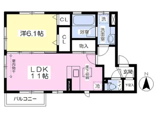 コーポ大敬Ⅲ【A102号室】の間取り