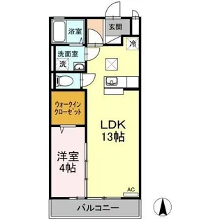 リビングタウン古川北壱番館 B棟【103号室】の間取り