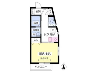 ラ・フォートN【202号室】の間取り
