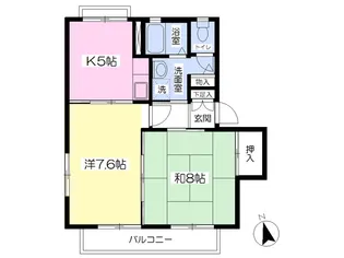 ジョイフルウエスト【202号室】の間取り