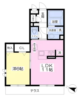 サンビスタ【106号室】の間取り