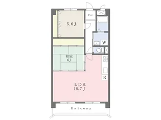 サンシャイン白山【2-D号室】の間取り