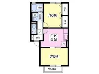 コーポパークサイドG棟【205号室】の間取り