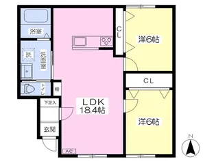 フォルシュB棟【105号室】の間取り